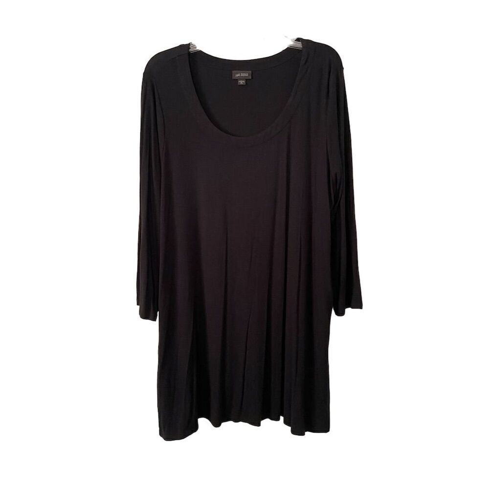 J.Jill Wearever Tunic Top Long Sleeve Casual Black Lagenlook Size XL Tall
